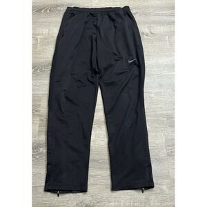Nike Men Activewear Pants L Black Fleece Jogger Zip Legs 32x32.5